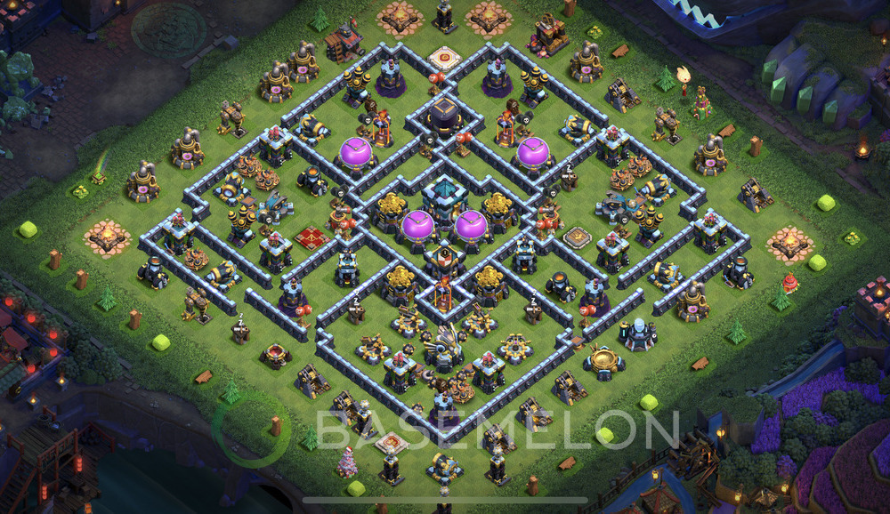 Town Hall Level 13 Farm Base Design 2025, Anti 2 Stars, Hybrid, Layout #1963