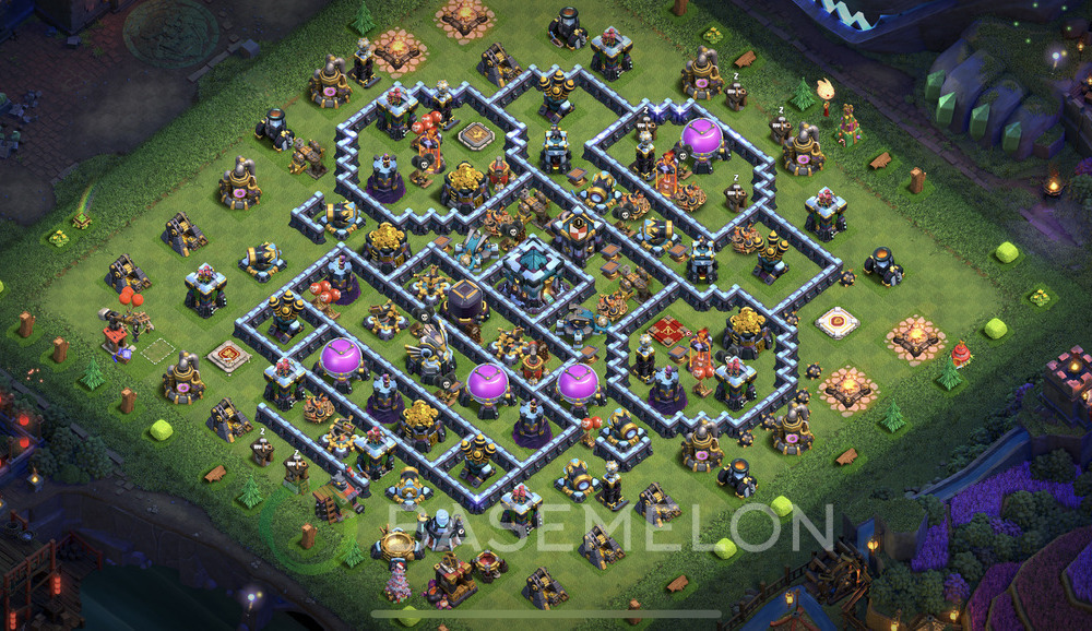 Town Hall Level 13 Farm Base Design 2025, Hybrid, Layout #1991
