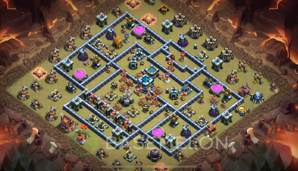 Town Hall Level 13 War Base Design 2025, Anti Everything, Layout #1997
