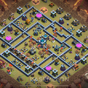 Town Hall Level 13 War Base Design 2025, Anti Everything, Layout #1997
