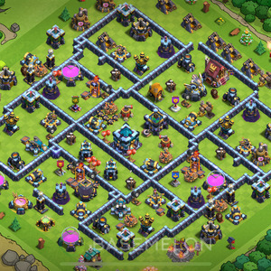 Rathaus Level 13 Verteidigung Base 2025, Anti 2 Sterne, Layout #2017