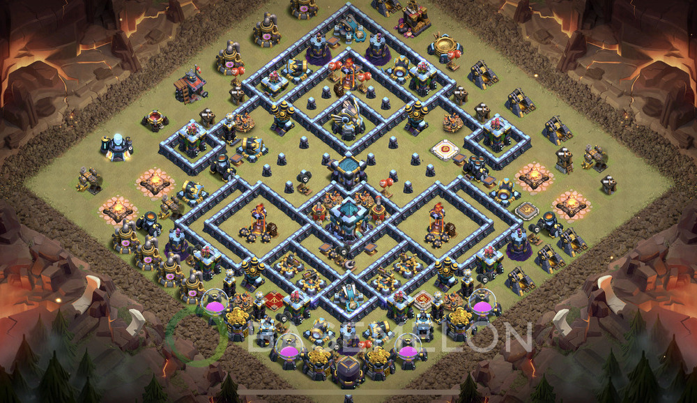 Aldea del Ayuntamiento Nivel 13 para Guerra, Anti 3 Estrellas, Anti Aéreo Diseño 2025, #2018