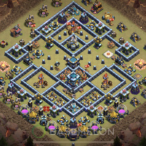 Town Hall Level 13 War Base Design 2025, Anti 3 Stars, Anti Air, Layout #2018