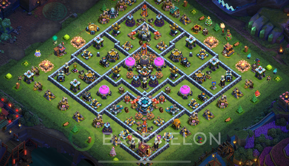 Town Hall Level 13 Farm Base Design 2025, Anti Everything, Hybrid, Layout #2032