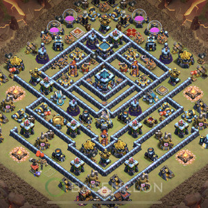 Rathaus Level 13 Krieg Base 2025, Anti 3 Sterne, Anti Alles, Layout #2057