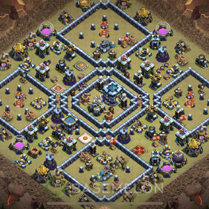 Rathaus Level 13 Krieg Base, Anti 2 Sterne, Anti Alles, Layout #206