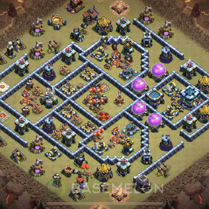 Rathaus Level 13 Krieg Base 2025, Anti 3 Sterne, Anti Alles, Layout #2060