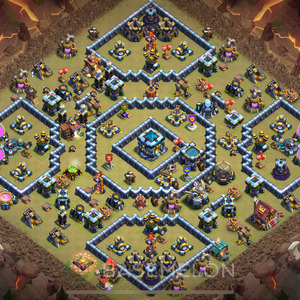 Aldea del Ayuntamiento Nivel 13 para Guerra, Anti Todo, Híbrido Diseño 2025, #2107