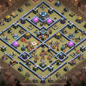 Town Hall Level 13 War Base Design 2025, Anti Everything, Layout #2124