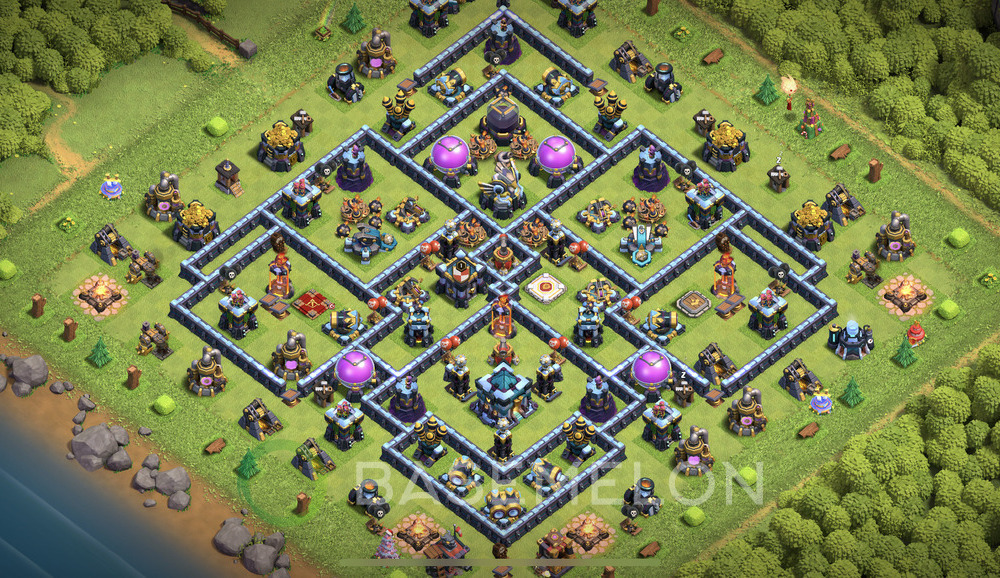 Town Hall Level 13 Trophy/Defense Base Design 2025, Max Levels, Anti Everything, Layout #2128