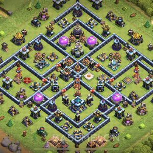 Town Hall Level 13 Trophy/Defense Base Design 2025, Max Levels, Anti Everything, Layout #2128
