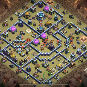 Hôtel de Ville Level 13 Guerre GDC Base  2025, Anti 3 Étoiles, Hybride, Village #2138