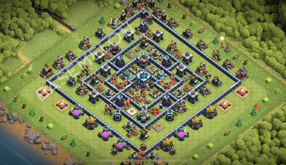 Aldea del Ayuntamiento Nivel 13 para Defensa, Invencible, Anti Aéreo Diseño 2025, #2185