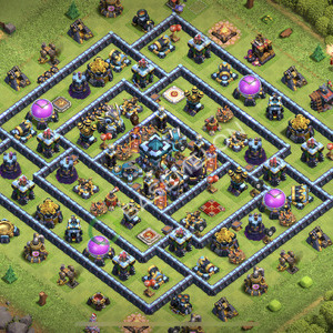 Town Hall Level 13 Trophy/Defense Base Design 2025, Anti 3 Stars, Hybrid, Layout #2251