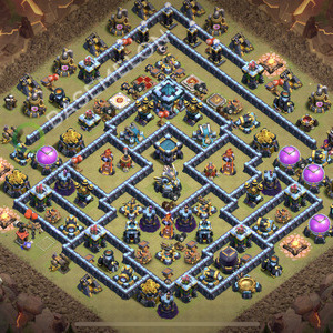 Town Hall Level 13 War Base Design 2025, Anti 3 Stars, Anti Air, Layout #2277
