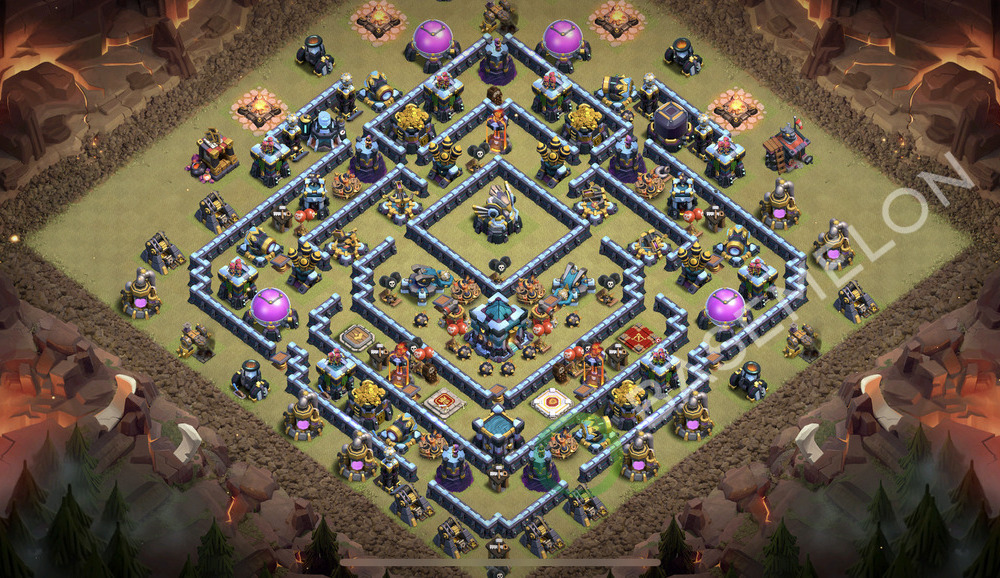 Town Hall Level 13 War Base Design 2025, Anti 2 Stars, Legend League, Layout #2284