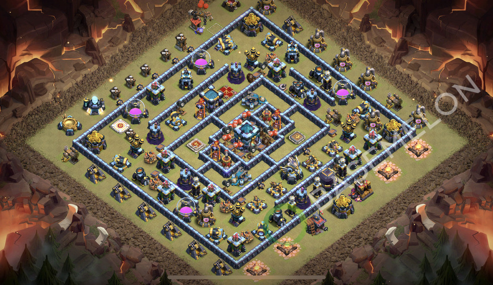 Rathaus Level 13 Krieg Base 2025, Anti 2 Sterne, Anti Air, Layout #2304