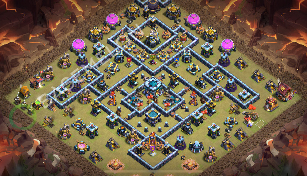 Rathaus Level 13 Krieg Base 2025, Anti 3 Sterne, Layout #2306