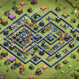 Rathaus Level 13 Verteidigung Base 2025, Anti Alles, Anti 3 Sterne, Layout #2308