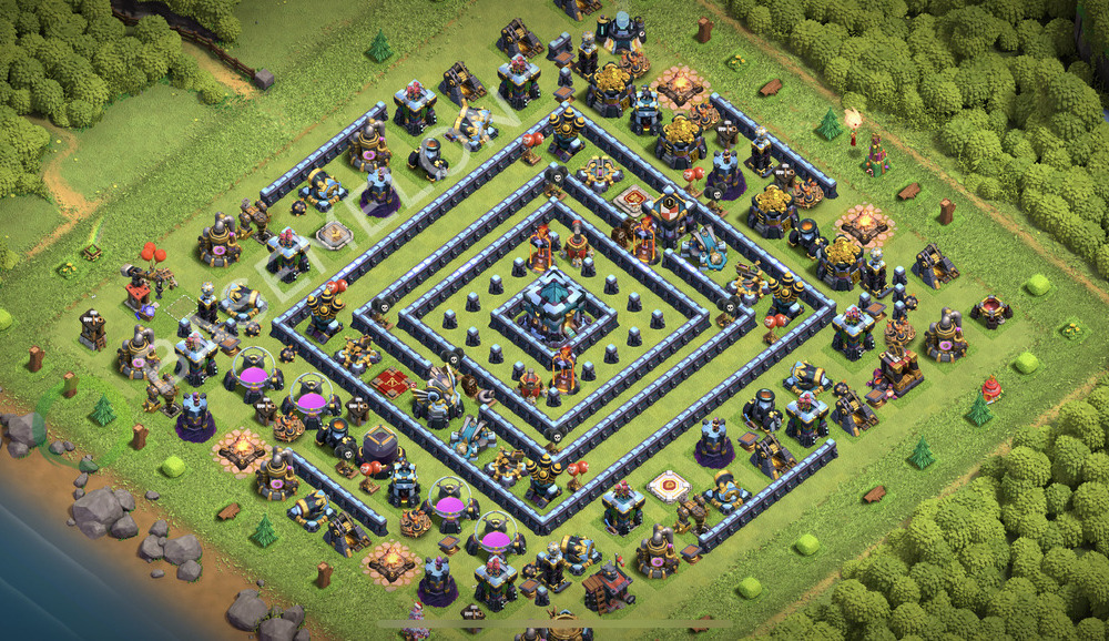 Rathaus Level 13 Verteidigung Base 2025, Anti 3 Sterne, Anti Alles, Layout #2310