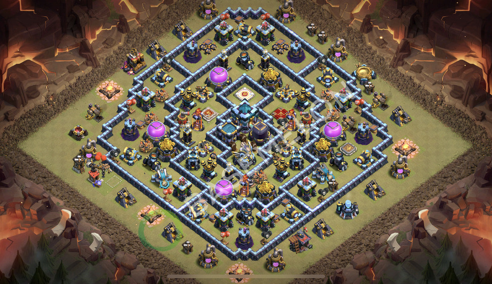 Rathaus Level 13 Krieg Base 2025, Anti 2 Sterne, Hybrid, Layout #2312