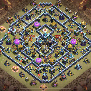 Rathaus Level 13 Krieg Base 2025, Anti 2 Sterne, Hybrid, Layout #2312