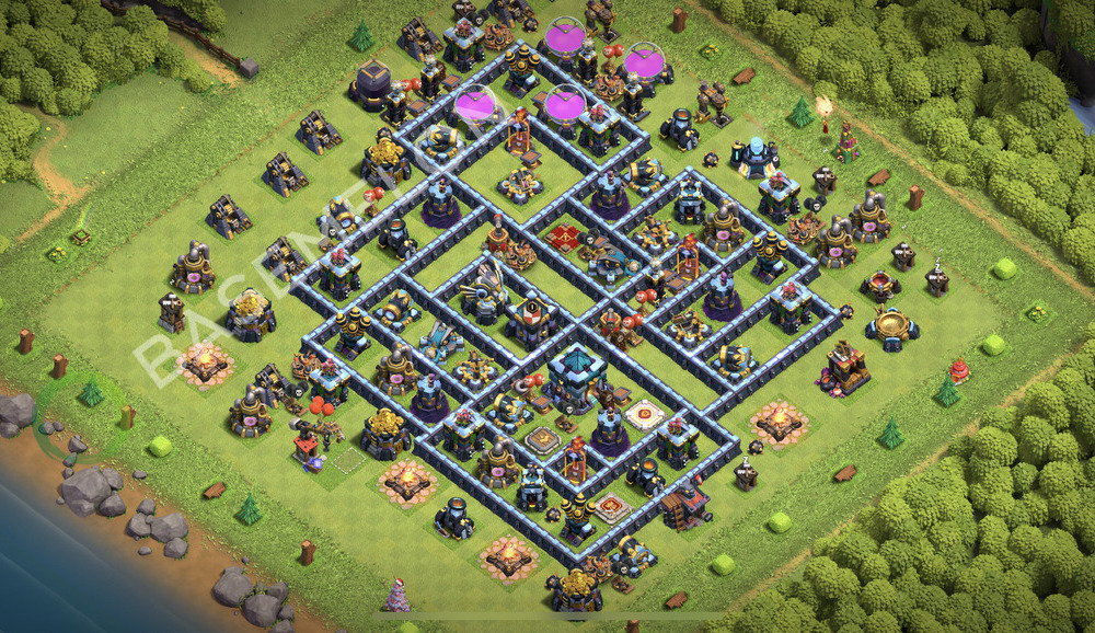 Town Hall Level 13 Trophy/Defense Base Design 2025, Anti Everything, Layout #2330