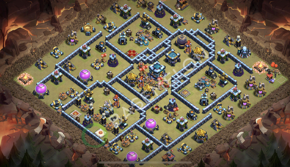 Town Hall Level 13 War Base Design 2025, Max Levels, Hybrid, Layout #2344