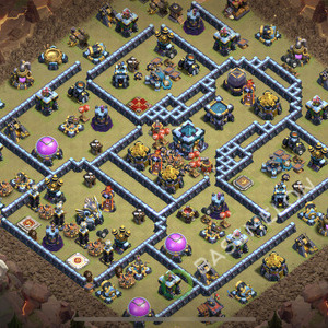 Town Hall Level 13 War Base Design 2025, Max Levels, Hybrid, Layout #2344