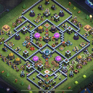 Hôtel de Ville Level 13 Trophées/Défense Base  2025, Anti Tout, Hybride, Village #2352