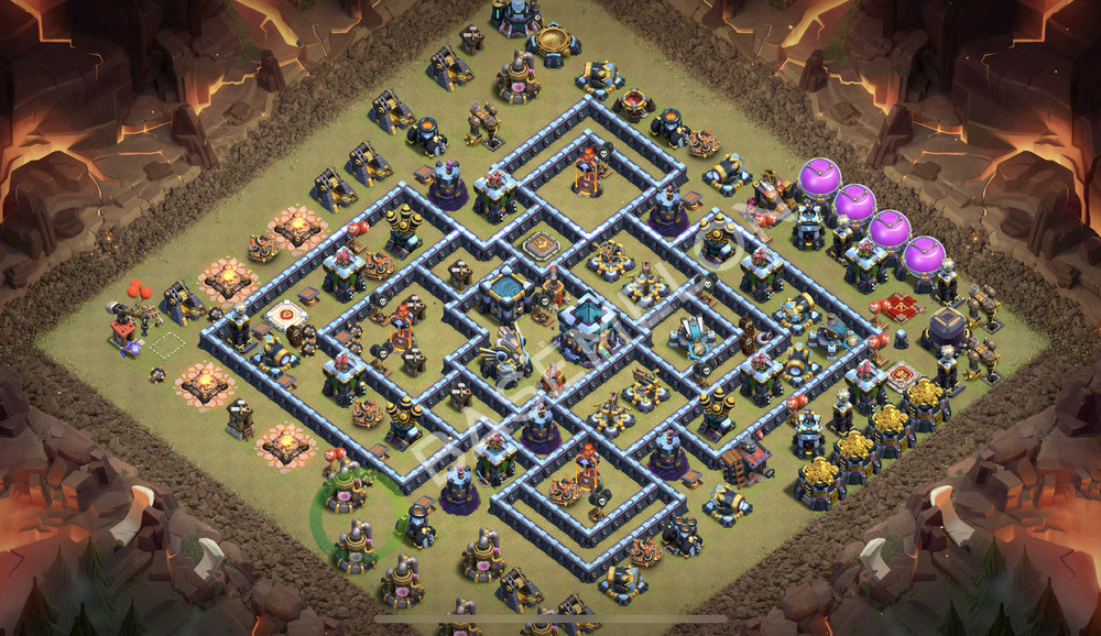 Hôtel de Ville Level 13 Guerre GDC Base  2025, Anti 3 Étoiles, Anti Aérien, Village #2353