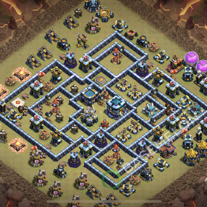 Town Hall Level 13 War Base Design 2025, Anti 3 Stars, Anti Air, Layout #2353