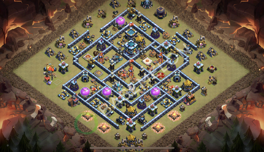 Town Hall Level 13 War Base Design 2025, Anti Everything, Layout #2374
