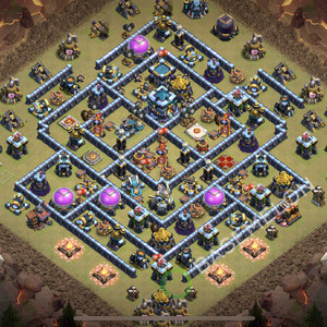Town Hall Level 13 War Base Design 2025, Anti Everything, Layout #2374
