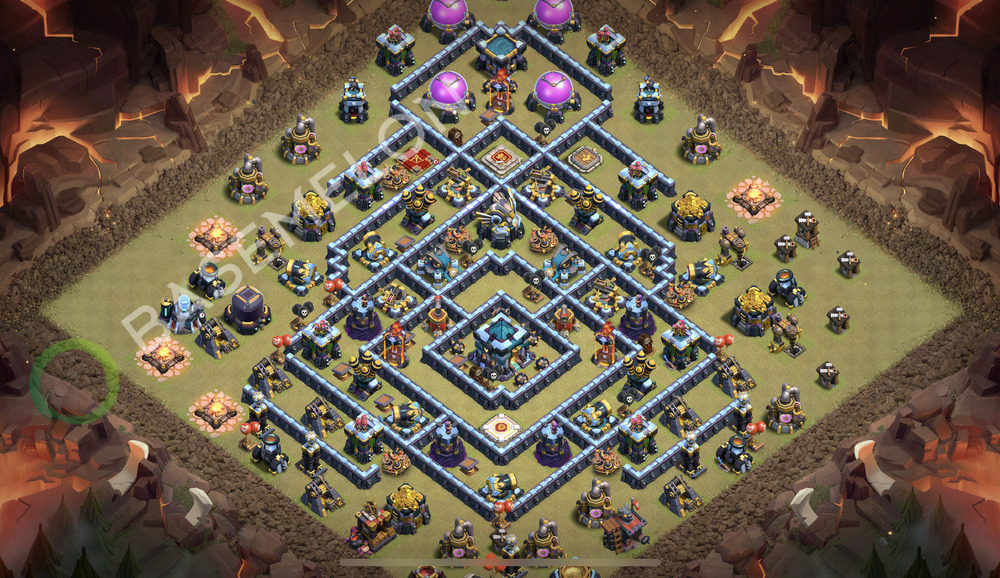 Town Hall Level 13 War Base Design 2025, Anti 3 Stars, Anti Air, Layout #2431