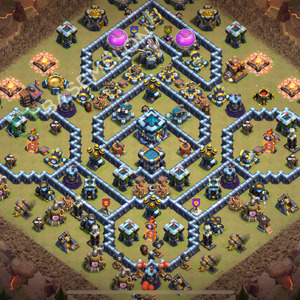 Town Hall Level 13 War Base Design 2025, Anti 2 Stars, Anti Air, Layout #2437