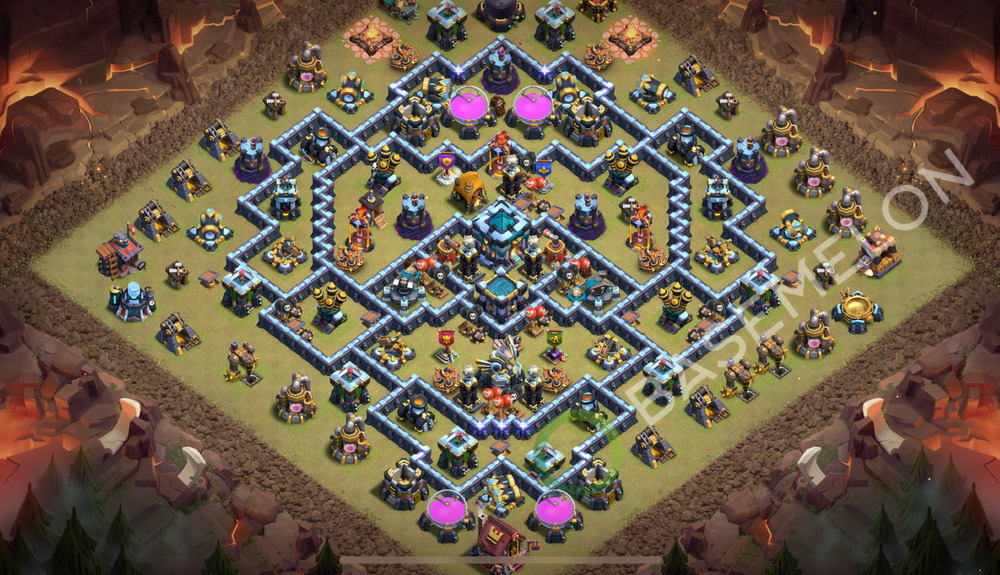 Town Hall Level 13 War Base Design 2026, Anti 3 Stars, Layout #2465
