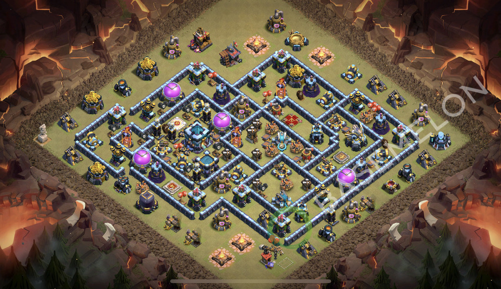 Aldea del Ayuntamiento Nivel 13 para Guerra, Anti 3 Estrellas, Anti Todo Diseño 2026, #2502