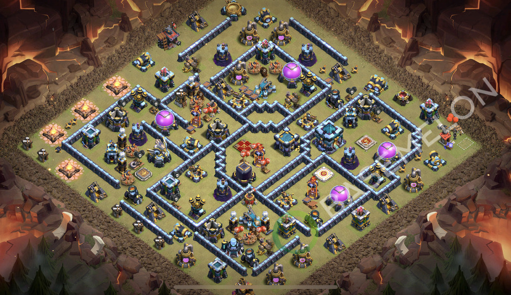 Town Hall Level 13 War Base Design 2026, Anti 2 Stars, Hybrid, Layout #2611