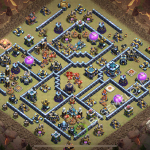 Town Hall Level 13 War Base Design 2026, Anti 2 Stars, Hybrid, Layout #2611