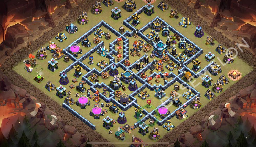Town Hall Level 13 War Base Design 2026, Anti 3 Stars, Anti Air, Layout #2687