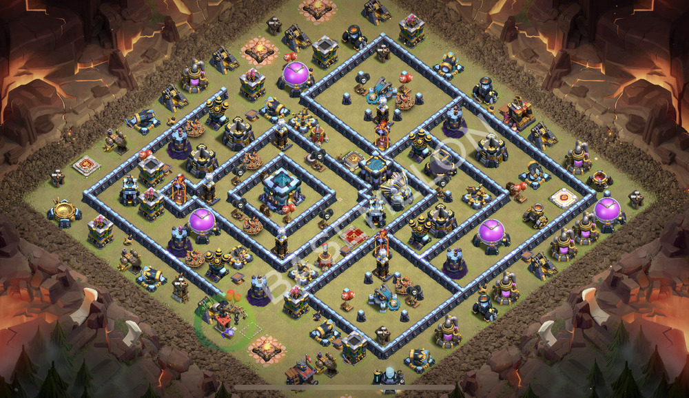 Town Hall Level 13 War Base Design 2026, Anti 3 Stars, Layout #2696