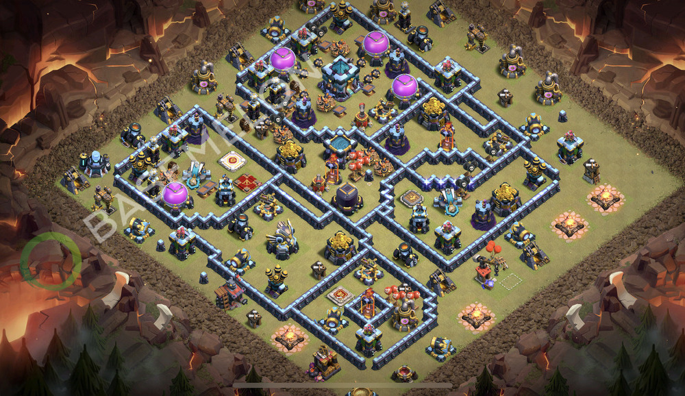 Town Hall Level 13 War Base Design 2026, Hybrid, Layout #2798