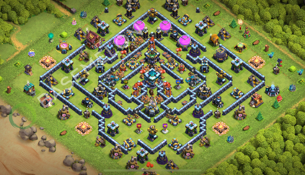 Town Hall Level 13 Trophy/Defense Base Design 2026, Anti 2 Stars, Legend League, Layout #2803