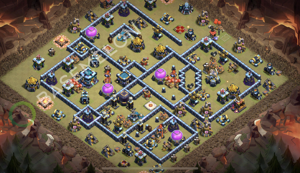 Town Hall Level 13 War Base Design 2026, Anti 3 Stars, Hybrid, Layout #2807
