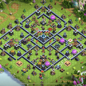 Town Hall Level 13 Trophy/Defense Base Design 2026, Anti 3 Stars, Hybrid, Layout #2813