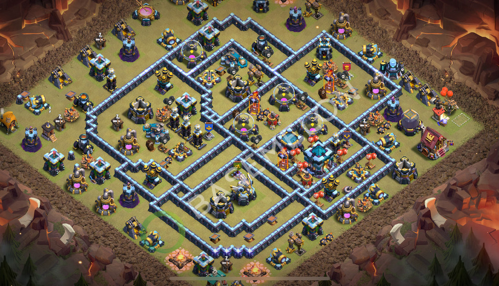 Town Hall Level 13 War Base Design 2026, Anti 3 Stars, Layout #2832