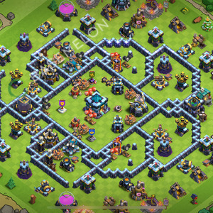 Town Hall Level 13 Trophy/Defense Base Design 2026, Anti 3 Stars, Layout #2858