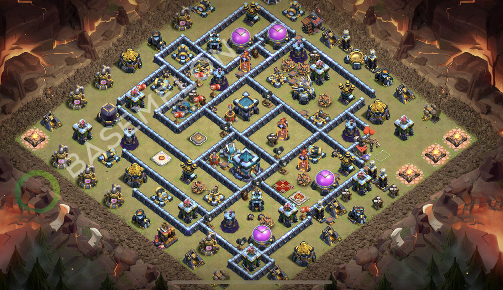 Town Hall Level 13 War Base Design 2026, Anti Everything, Layout #2871
