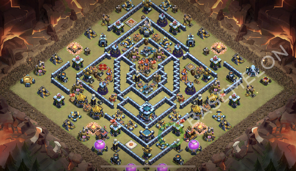 Town Hall Level 13 War Base Design 2026, Anti 3 Stars, Anti Air, Layout #3021